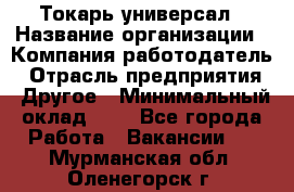 Токарь-универсал › Название организации ­ Компания-работодатель › Отрасль предприятия ­ Другое › Минимальный оклад ­ 1 - Все города Работа » Вакансии   . Мурманская обл.,Оленегорск г.